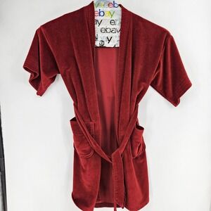 Vintage Royalcama By Roytex Robe Mens One Size Red Maroon Belted Sleepwear